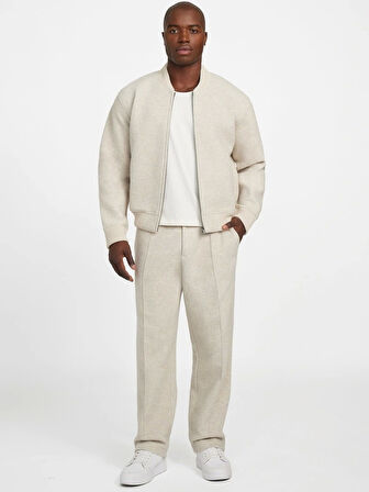 Guess Bomb Erkek Krem Yün Karışımlı Scuba Sweatshirt M5BQ22K7640-LOH