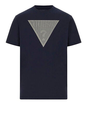 Guess Triangle Erkek Lacivert Regular Fit T-Shirt M5BI04I3Z14-G7V2