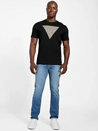 Guess Triangle Erkek Siyah Regular Fit T-Shirt M5BI04I3Z14-JBLK