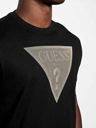 Guess Triangle Erkek Siyah Regular Fit T-Shirt M5BI04I3Z14-JBLK