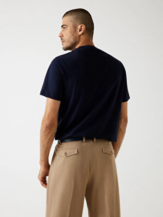 Guess Embroidery Erkek Lacivert Regular Fit T-Shirt M5BI09K8FQ4-G7V2