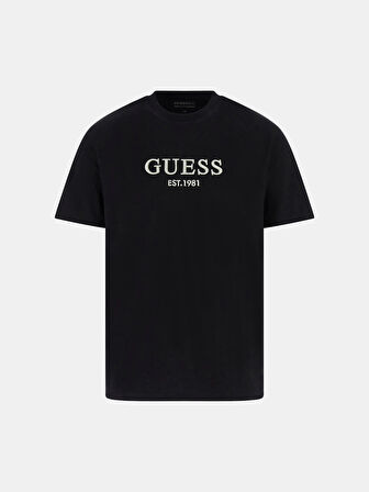 Guess Embroidery Erkek Siyah Regular Fit T-Shirt M5BI09K8FQ4-JBLK