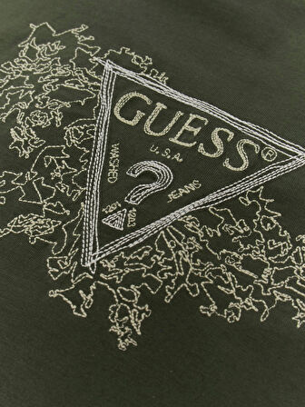 Guess Embroidery Erkek Yeşil Regular Fit T-Shirt M5BI07I3Z14-A81U