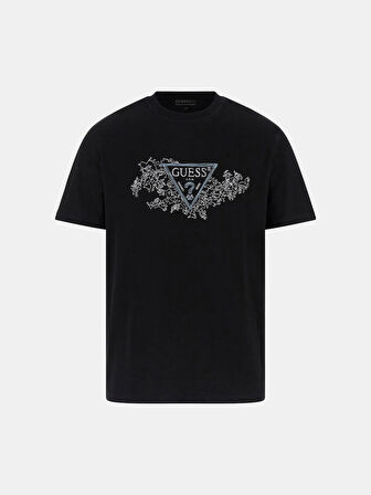 Guess Embroidery Erkek Siyah Regular Fit T-Shirt M5BI07I3Z14-JBLK