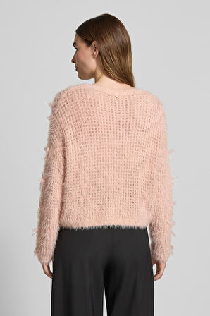 Kadın Yarım Balıkçı Yaka Triko Kazak - Pembe | L