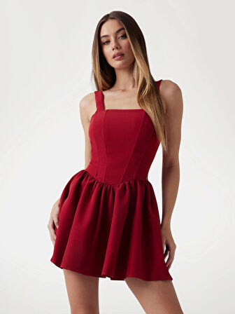 Guess Kadın Kırmızı Fit and  flare kısa elbise