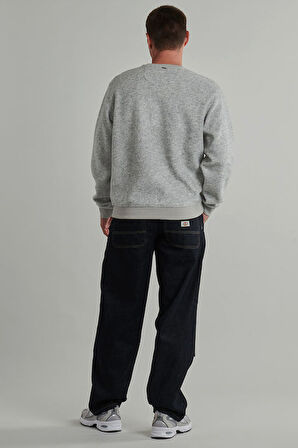 Erkek Melange Yün Karışımlı Scuba Sweatshirt - Gri | L