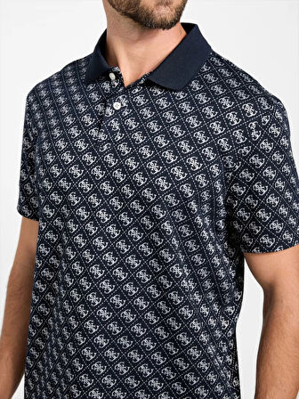 Guess Jacquard Erkek Antrasit Regular Fit Polo T-Shirt M5BP09K0911-FBDU
