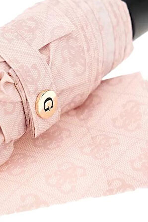 Kadın Monogram Desenli Otomatik Katlanır Şemsiye - Pembe | undefined