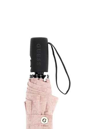 Kadın Monogram Desenli Otomatik Katlanır Şemsiye - Pembe | undefined