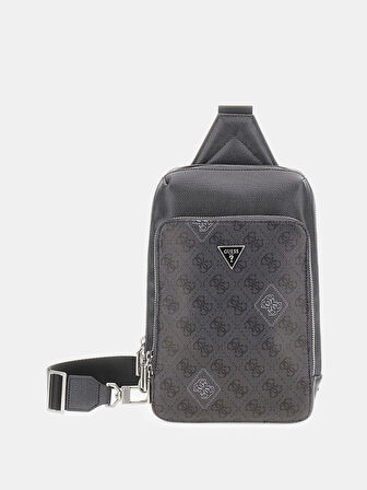 Guess Milano Erkek Siyah/Beyaz Çapraz Askılı Çanta HMMICTP5426-BWH