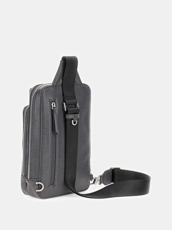 Guess Milano Erkek Siyah/Beyaz Çapraz Askılı Çanta HMMICTP5426-BWH