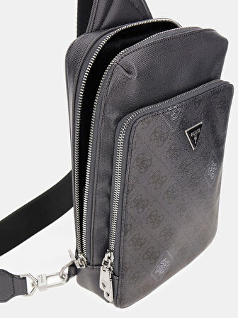Guess Milano Erkek Siyah/Beyaz Çapraz Askılı Çanta HMMICTP5426-BWH