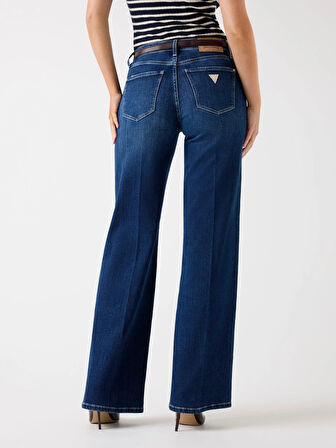 Guess Indaco Kadın Mavi Kaşmir Karışımlı Palazzo Fit Jean W5BA96D4U5A-C4BU