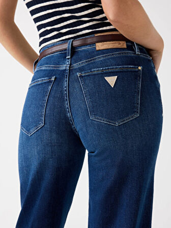Guess Indaco Kadın Mavi Kaşmir Karışımlı Palazzo Fit Jean W5BA96D4U5A-C4BU