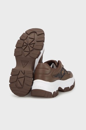 Guess Berrett2 4G Logolu Kalın Taban Sneaker Ayakkabı FLFBRTPEL12 Bayan AYAKKABI FLFBRT PEL12 BROWN KAHVE-KREM