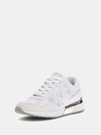 Guess Mickay Kadın Beyaz/Yeşil Sneaker FLFMICELE12-WHIGR