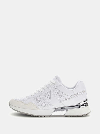 Guess Mickay Kadın Beyaz/Yeşil Sneaker FLFMICELE12-WHIGR