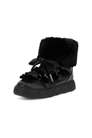 Kadın Unessa Kürk Detaylı Platform Bot - Siyah | 36