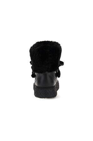 Kadın Unessa Kürk Detaylı Platform Bot - Siyah | 38