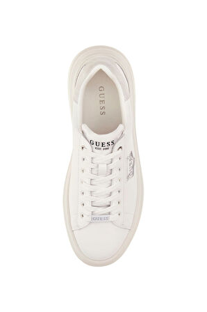 Erkek Elban Deri Kalın Tabanlı Sneaker - Beyaz  | 44
