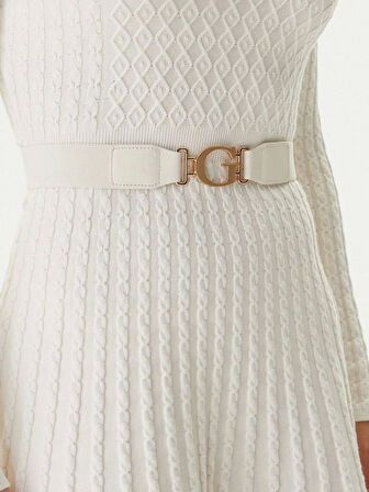 Guess Cable Kadın Beyaz Elbise W5BK68Z2YJ2-G1O6
