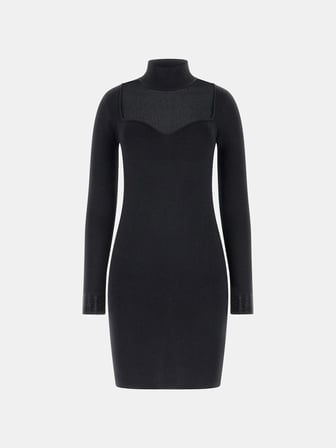 Guess Uzun Kollu Lucy Taş İşlemeli Triko Kadın Siyah Elbise W6RK61Z4842-JBLK