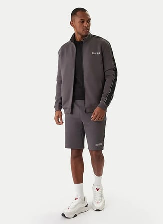 Guess Fermuarlı Yaka Antrasit Erkek Sweatshırt Z2YQ10KB3P2-G9I4 Antrasit Sweatshir
