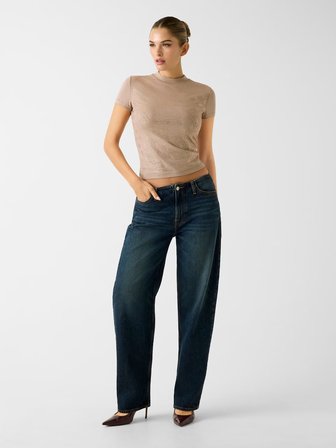 Guess W4BI26J1314 Ss Mock Neck All Ove Kadın Tişört