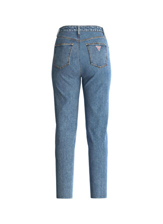 Guess Normal Bel Ankle Paça Mom Fit Mavi Kadın Denim Pantolon W2YA21D4NH5AUMD