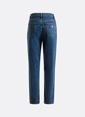 Guess Normal Bel Ankle Paça Mom Fit Mavi Kadın Denim Pantolon W2YA21D4NH5AUMD