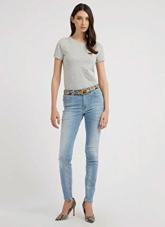 Guess Normal Bel Normal Paça Skinny Fit Mavi Kadın Denim Pantolon W2YA46D4Q01-CLH1