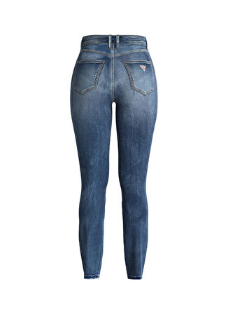 Guess Yüksek Bel Dar Paça Skinny Fit Lacivert Kadın Denim Pantolon W2YA46D4Q02CMD1