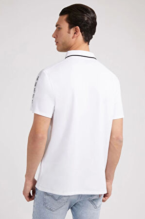 Guess Erkek Beyaz Polo Yaka T-Shirt