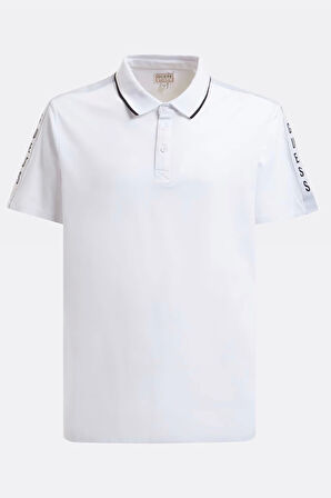 Guess Erkek Beyaz Polo Yaka T-Shirt