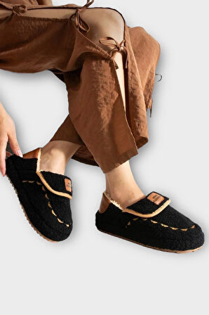 Pofuduk Ses Yapmaz Eva Taban Kadın Panduf SİYAH