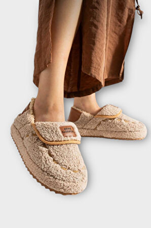 Pofuduk Ses Yapmaz Eva Taban Kadın Panduf BEJ