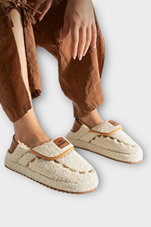 Pofuduk Ses Yapmaz Eva Taban Kadın Panduf KREM