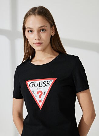 Guess Bisiklet Yaka Siyah T-Shirt W1YI1BI3Z14JBLK