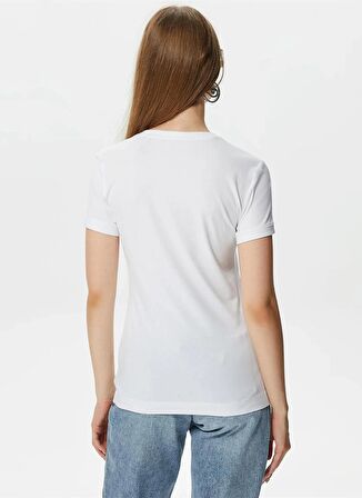 Guess Bisiklet Yaka Beyaz Kadın T-Shirt W2YI44J1314-G011