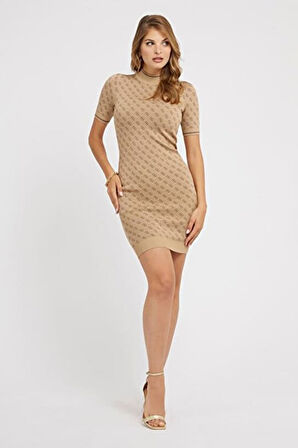 Kadın Lise Triko Elbise - Kahverengi | XS