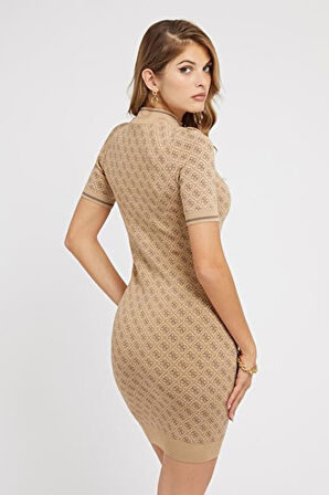 Kadın Lise Triko Elbise - Kahverengi | XS