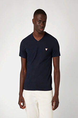 Guees Erkek Lacivert Slim Fit T-Shirt