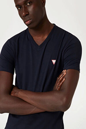 Guees Erkek Lacivert Slim Fit T-Shirt
