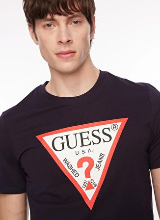 Guess Bisiklet Yaka Düz Lacivert Erkek T-Shirt M2YI71I3Z14G7V2_CN SS ORIGINAL LOGO