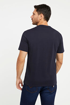 Erkek Üçgen Logolu T-shirt-Lacivert | XXL