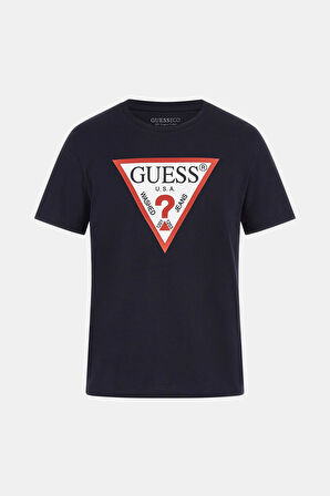 Erkek Üçgen Logolu T-shirt-Lacivert | XXL