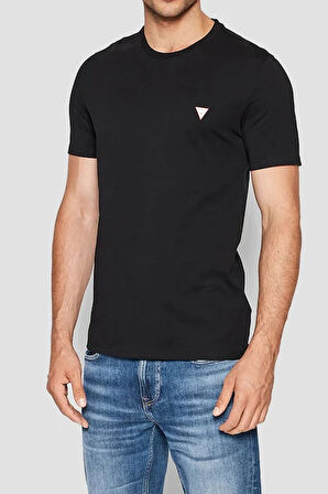 Erkek Küçük Üçgen Logolu T-shirt - Siyah | M