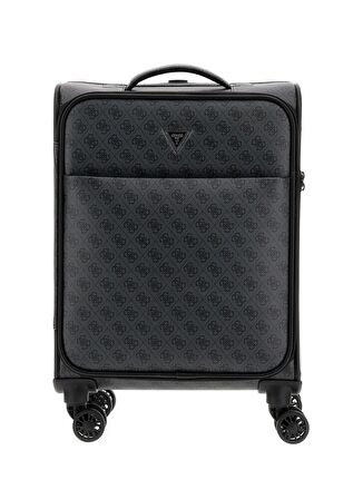 Guess Antrasit Unisex 20x56x39 cm Çekçekli Kumaş Valiz VEZZOLA CABIN TROLLEY