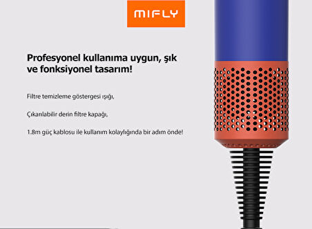Mifly Super Hairdryer Saç Kurutma Makinesi Mor